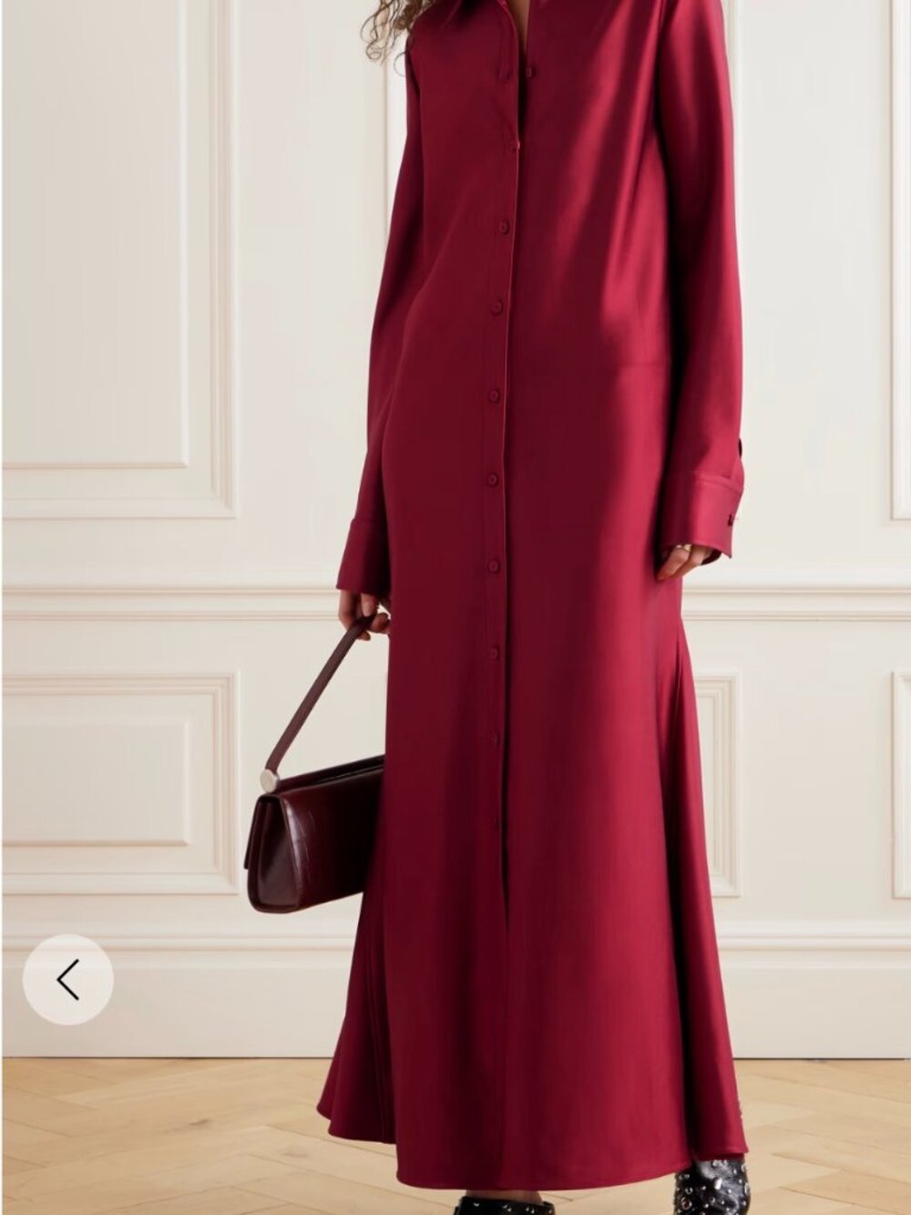 JIL SANDER Satin Maxi Shirt Dress